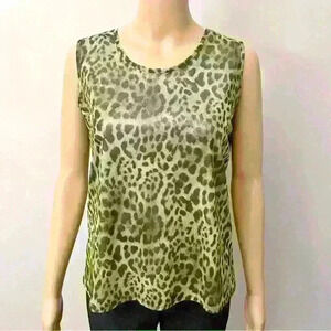 Vintage Y2K  green animal prints tank top.